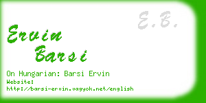 ervin barsi business card